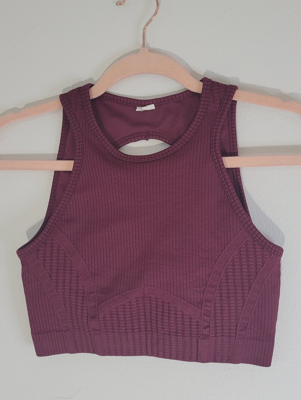 Fabletic Aize XS Ribbed Plum Crop Tank Top - Women